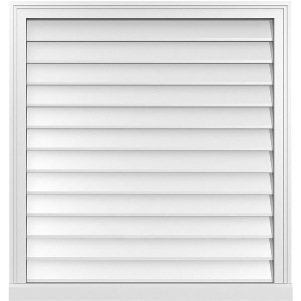 Ekena Millwork Vertical Surface Mount PVC Gable Vent w/ 2"W x 2"H , Brickmould Sill Frame, 34"W x 36"H GVPVE34X3603SN - main